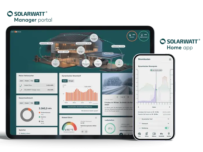 SOLARWATT Manager portal und SOLARWATT Home app