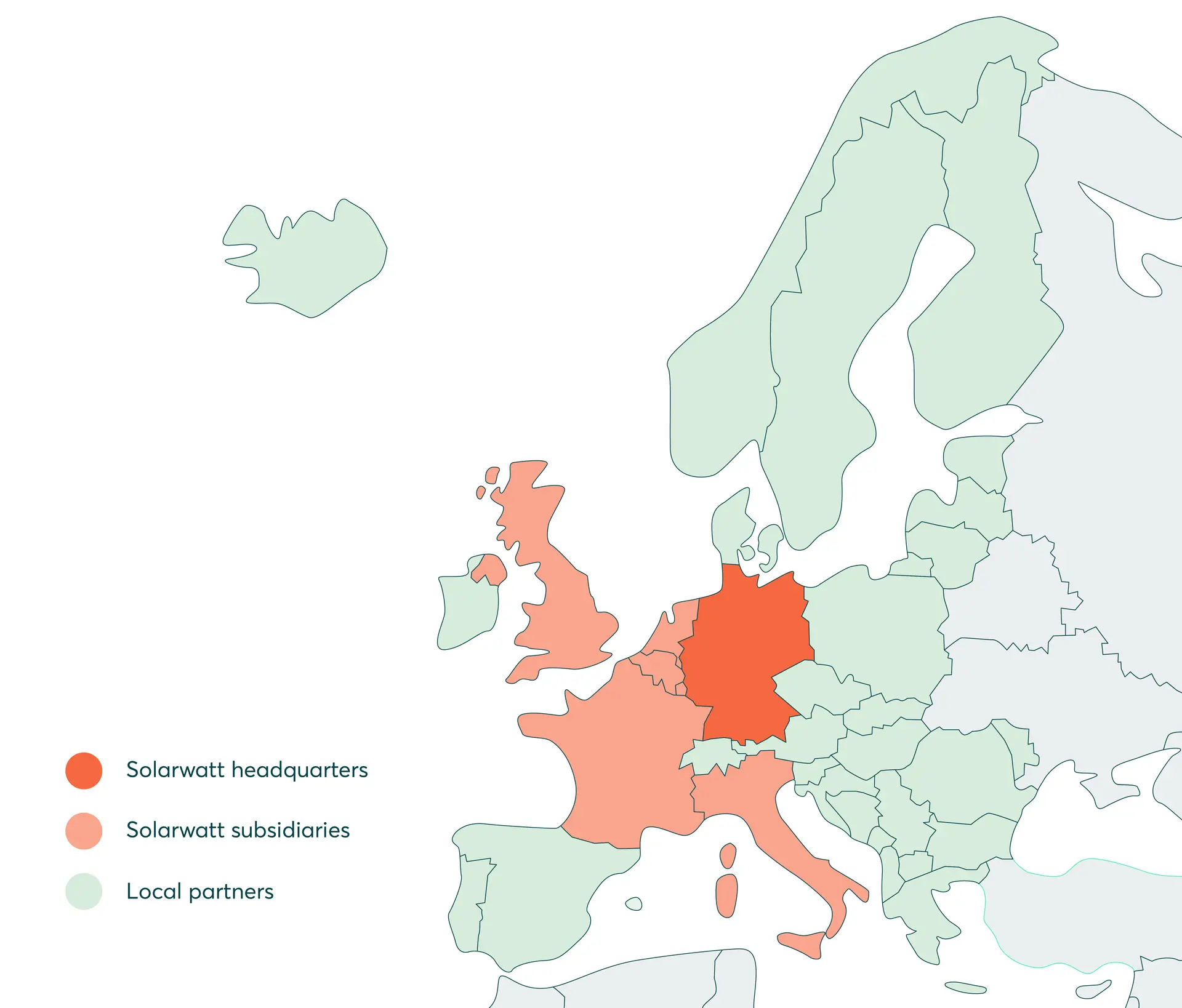 World map with Solarwatt-locations