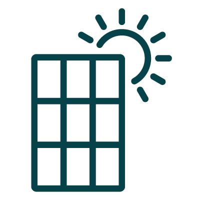 Panneau solaire avec un soleil