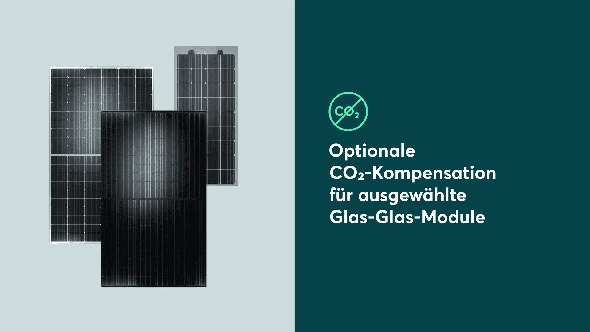 Optionale CO2 Kompensation für ausgewählte Glas-Glas-Module