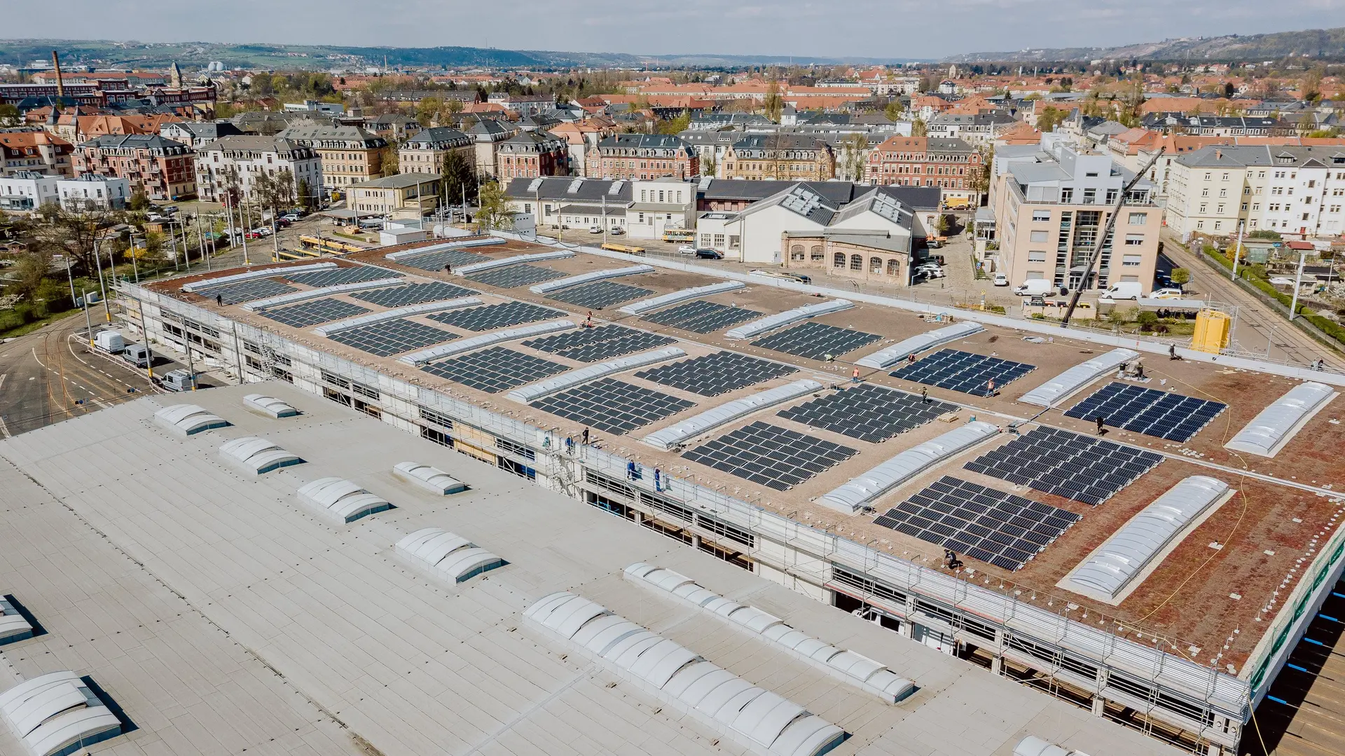 Solaranlage Betriebshof Trachenberge der Dresdner Verkehrsbetriebe