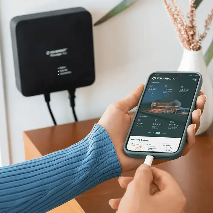 Mockup SOLARWATT Home app.
