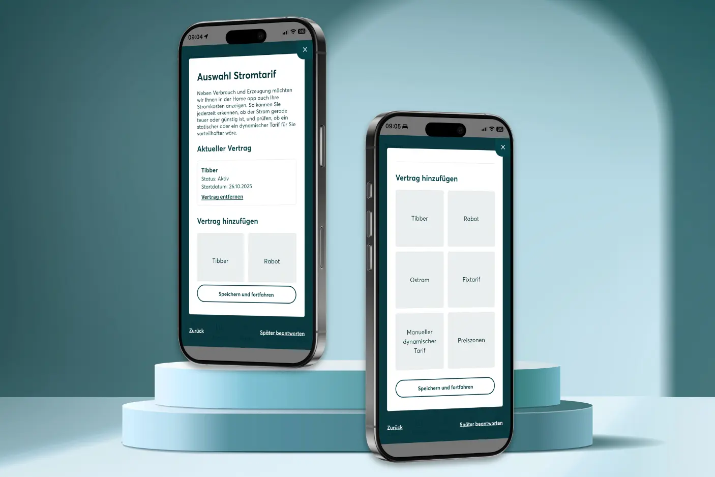 Zwei Mockups der SOLARWATT Home app
